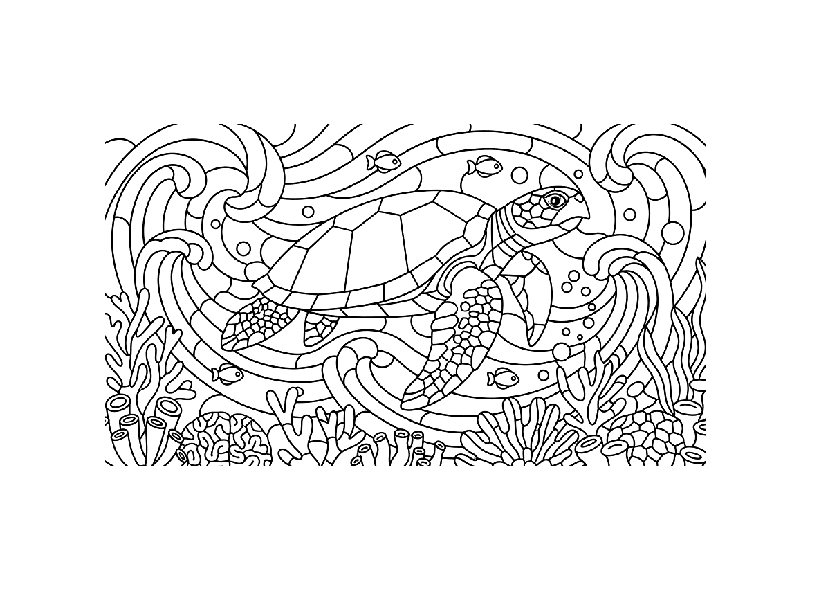 A coloring page of a peacock with spread tail feathers in stained glass style