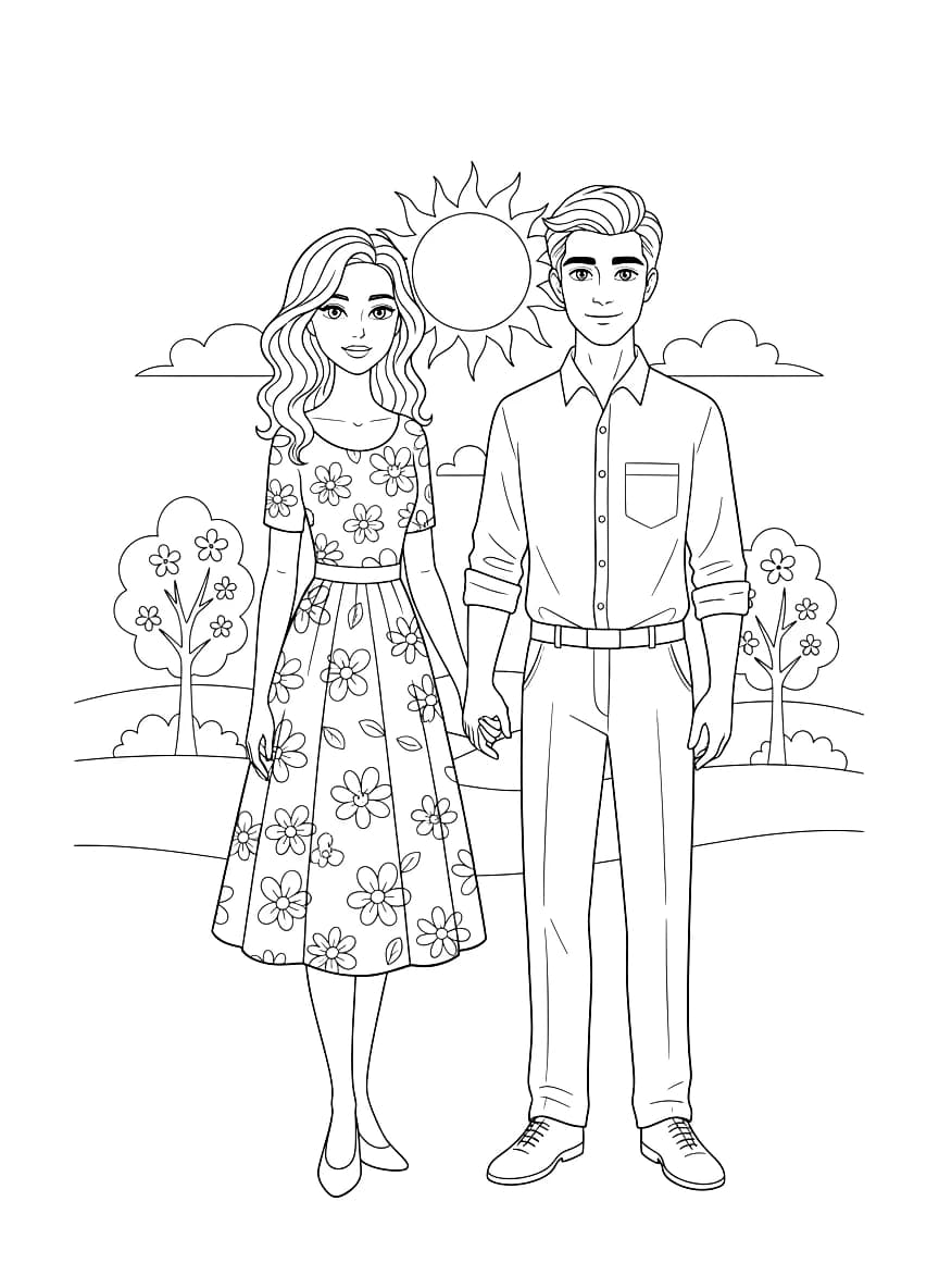 Uma jovem linda e seu futuro namorado.