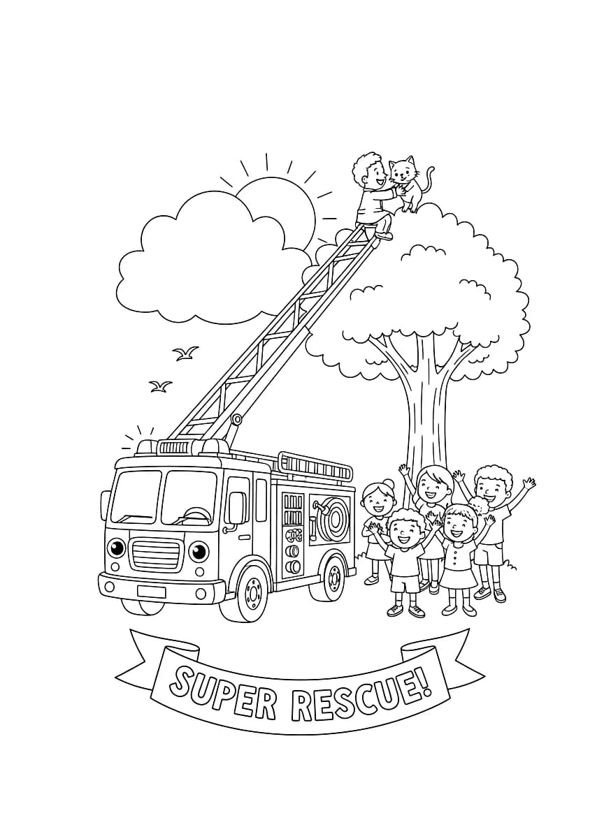 A fire truck responding to an emergency.