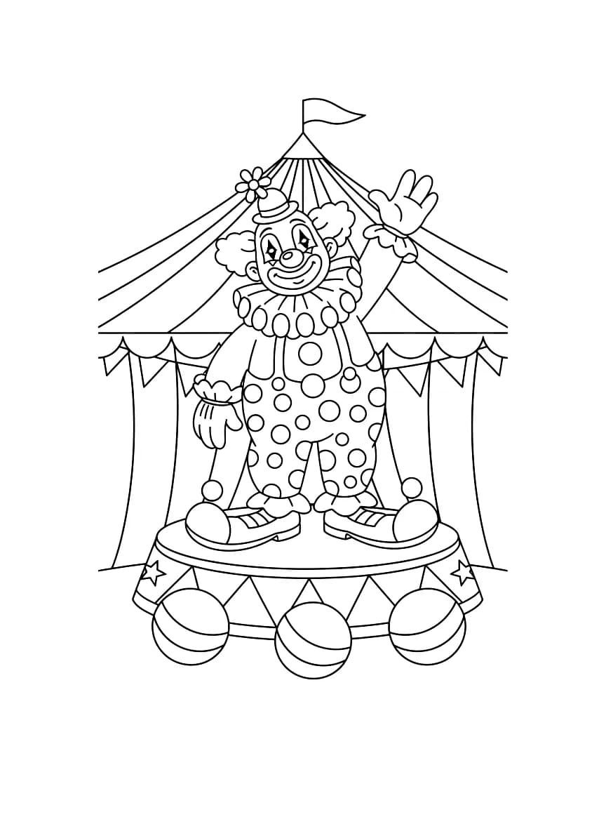 A clown in a circus ring.