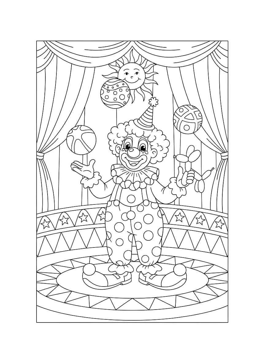 A clown in a circus ring.