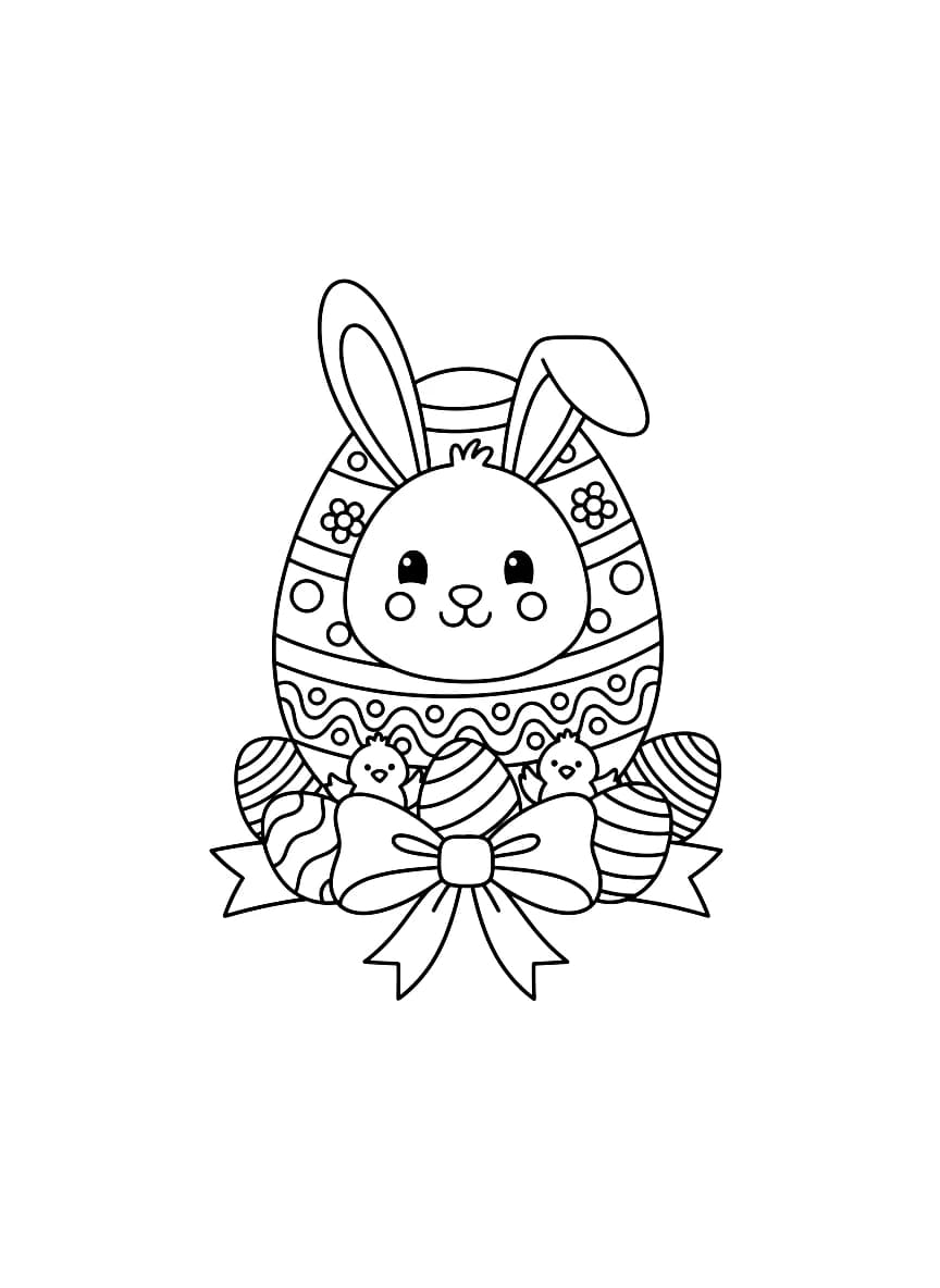 An Easter egg with decorations