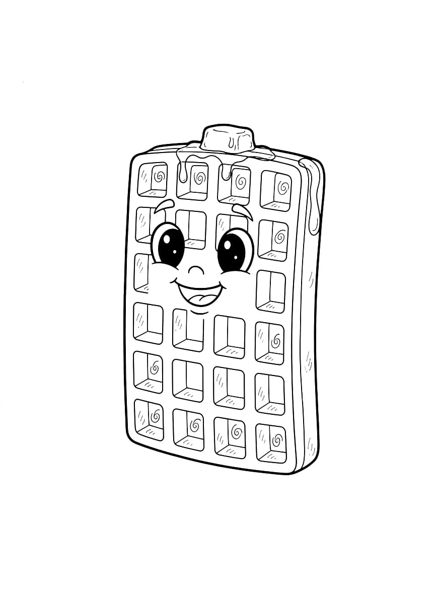 A cute waffle with a face.
