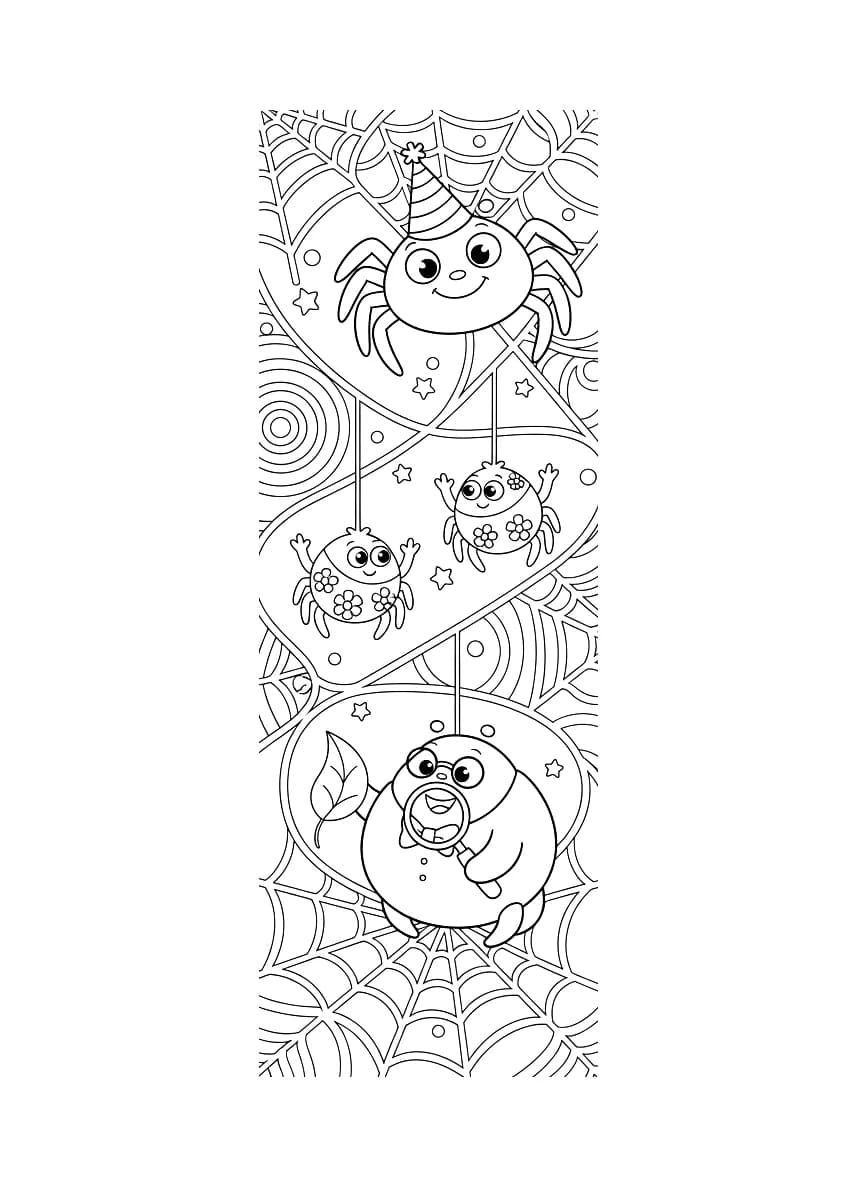 Several spiders on webs.