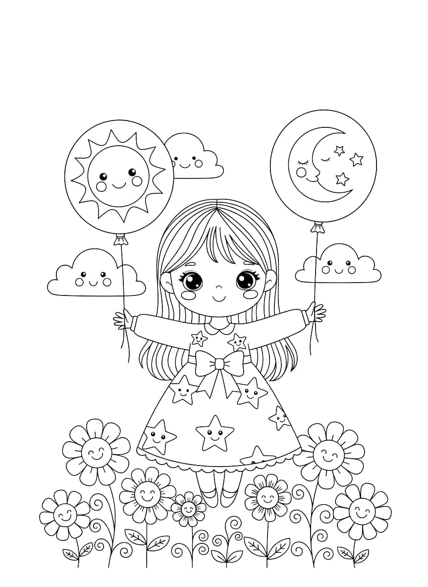 A cute girl with straight, loose hair