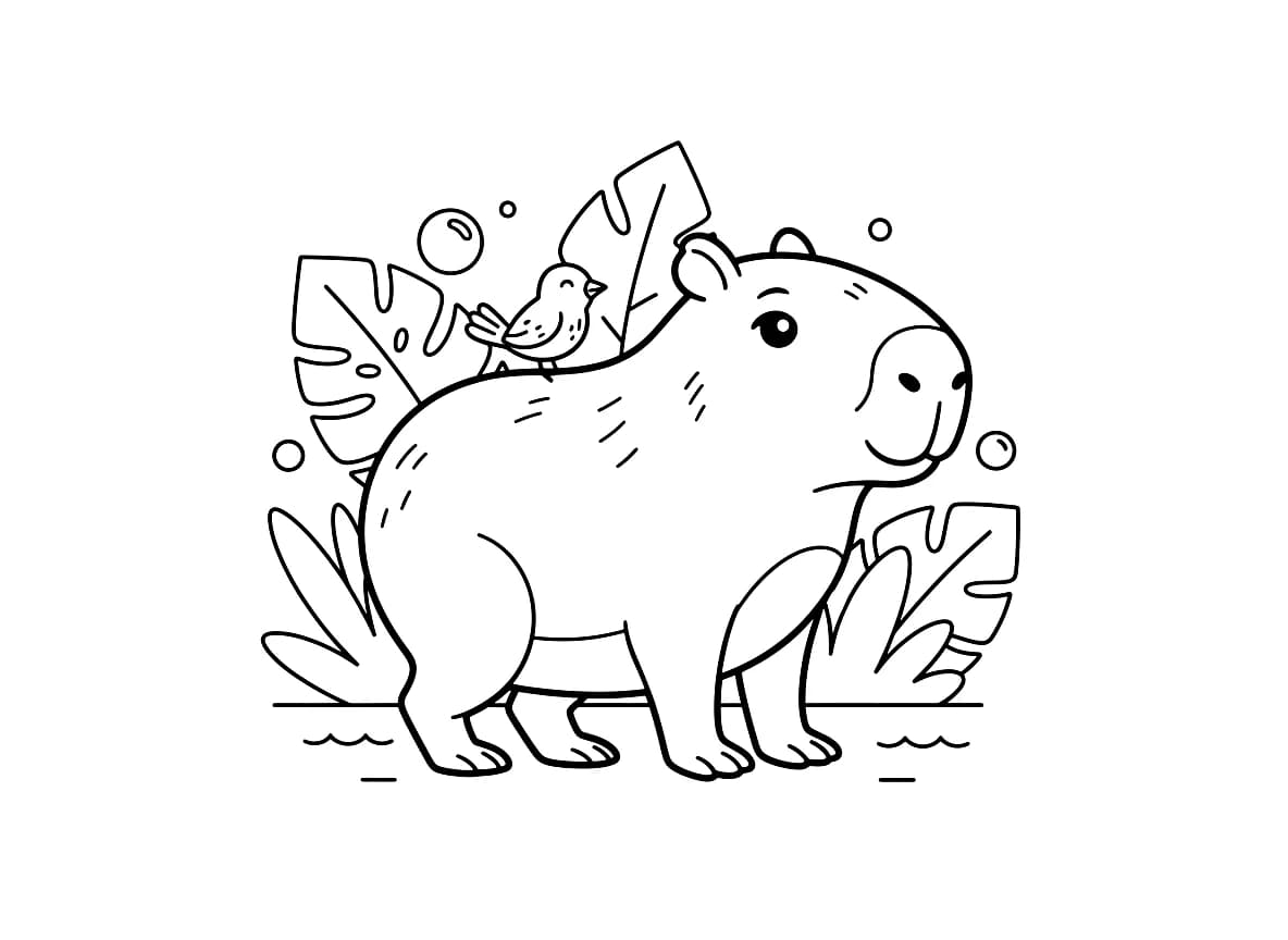 A capybara standing in a grassy area.