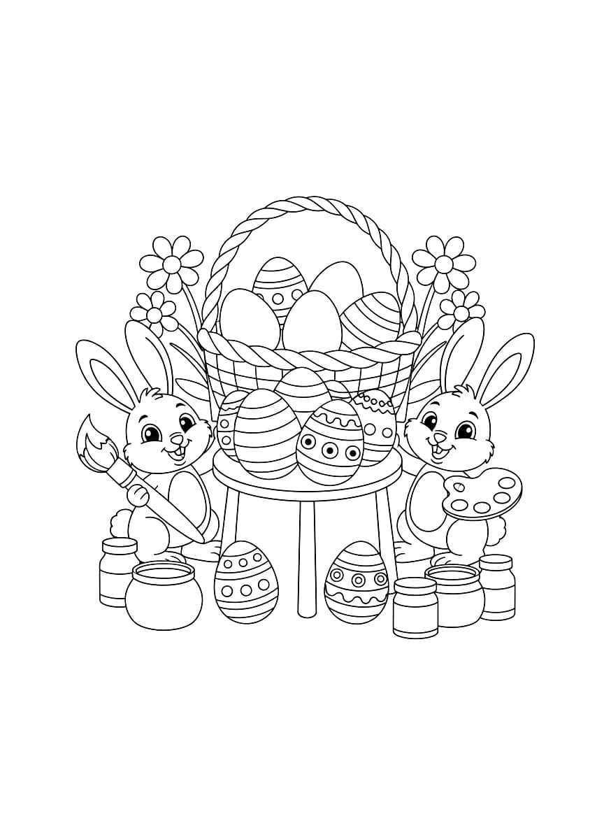 Decoração de ovos coloridos para a Páscoa.