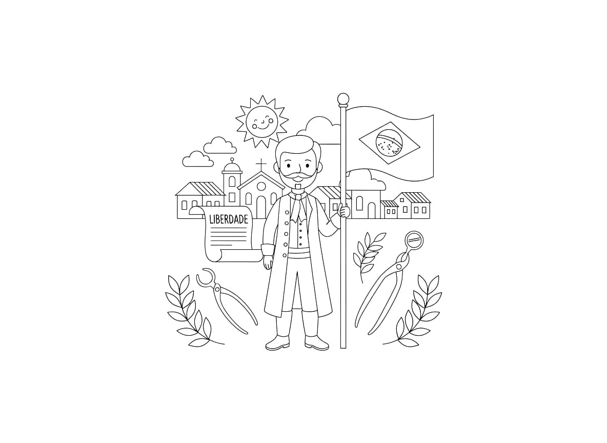 Uma ilustração simples do feriado de Tiradentes.