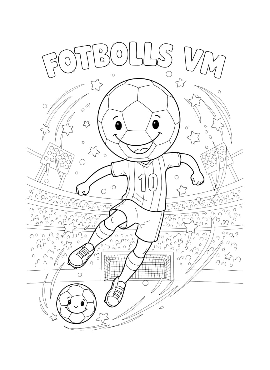 Här är en målarbild med fotbollstema.