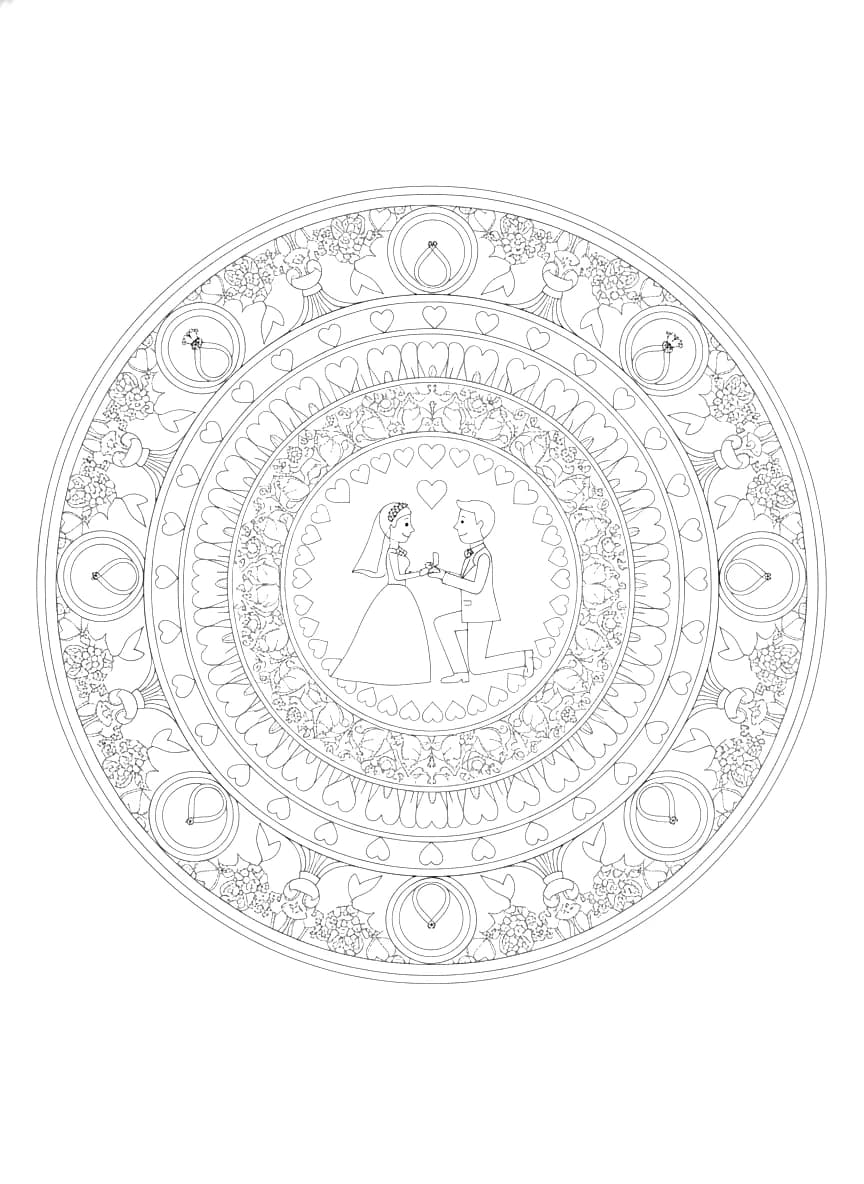 Ein Heiratsantrag in einem wunderschönen Mandala-Design.