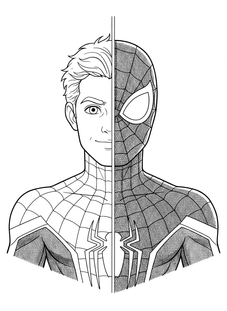 A superhero with a half-masked face.