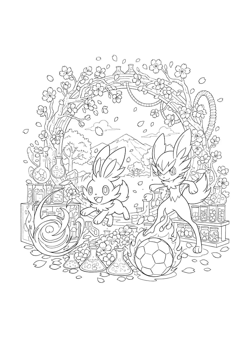 A rabbit-like creature and a taller rabbit-like creature play in a lab.