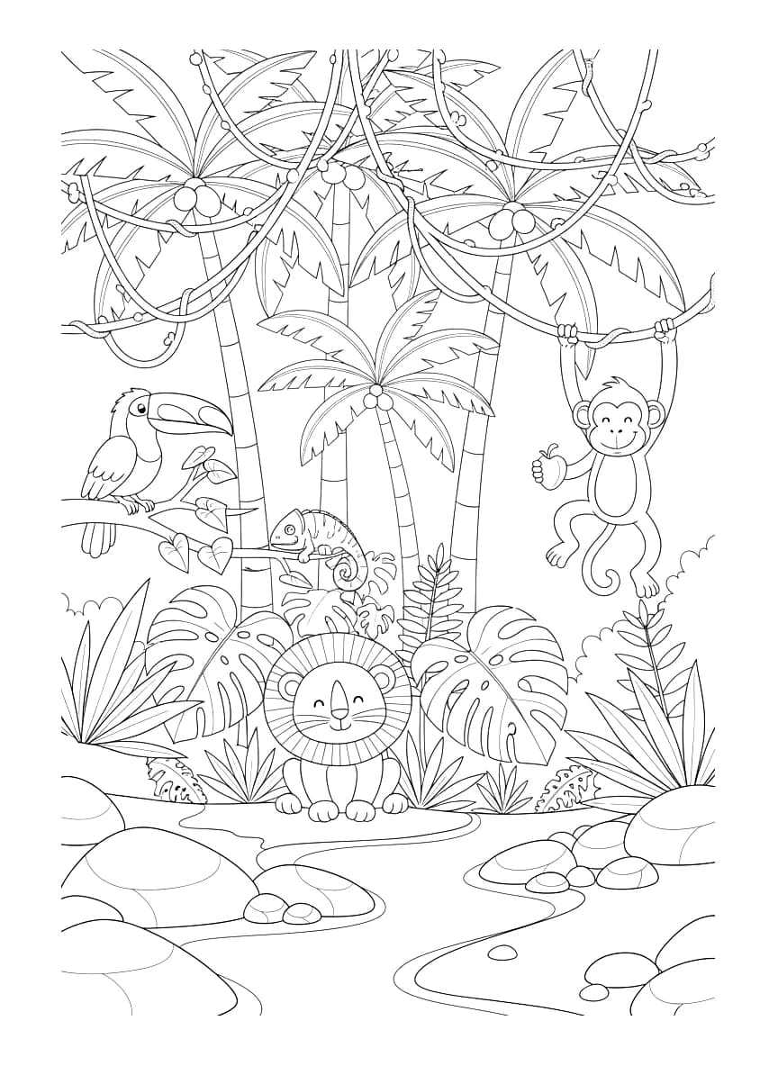 A jungle scene.