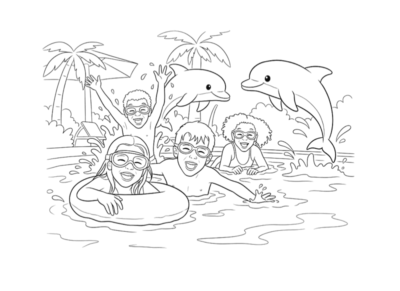 Coloring page generated from the photo