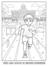 A boy running track at school.