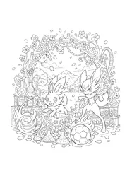 A rabbit-like creature and a taller rabbit-like creature play in a lab.