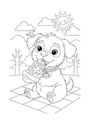A dog eating a slice of pizza