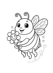 A bee in flight.
