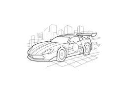 Um carro de corrida veloz pronto para ser colorido.