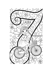 Uma jovem garota andando de bicicleta.