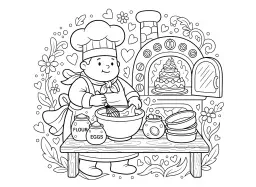 A chef cooking a delicious cake.
