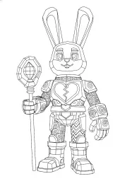 Aqui está um desenho para colorir de um jax coelho roxo em 3D.
