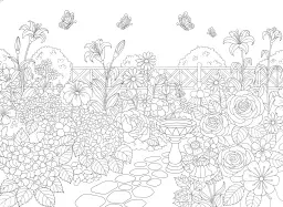 Um jardim cheio de flores coloridas.