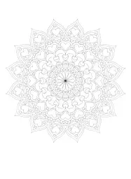 Ein Mandala-Ausmalbild mit Herzen.