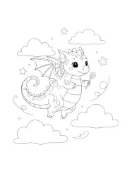 Un gentil dragon vole dans le ciel.