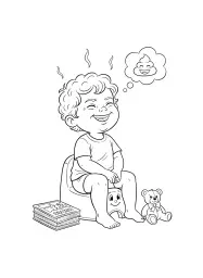 A child happily using a potty.