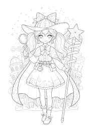 探偵の服を着たかわいい魔法少女