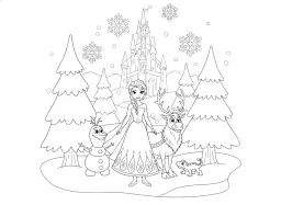 A princess and her friends celebrating winter.